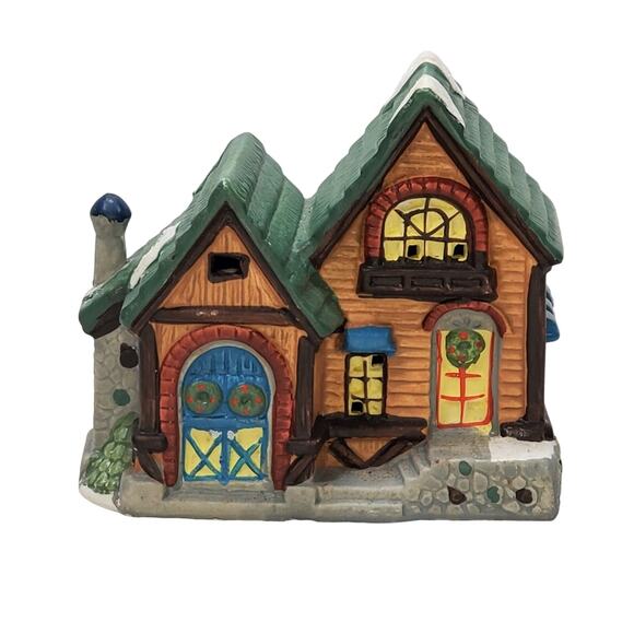 Vintage Cobblestone Corners Ceramic House Christmas Village 2001 Y2K - Picture 1 of 8